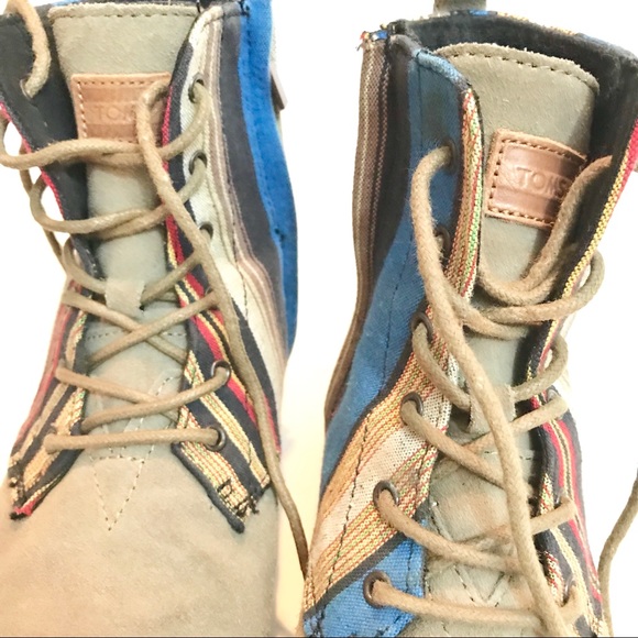 ***SOLD***TOMS | Alboot Combat Striped Ankle Boot - Picture 5 of 7
